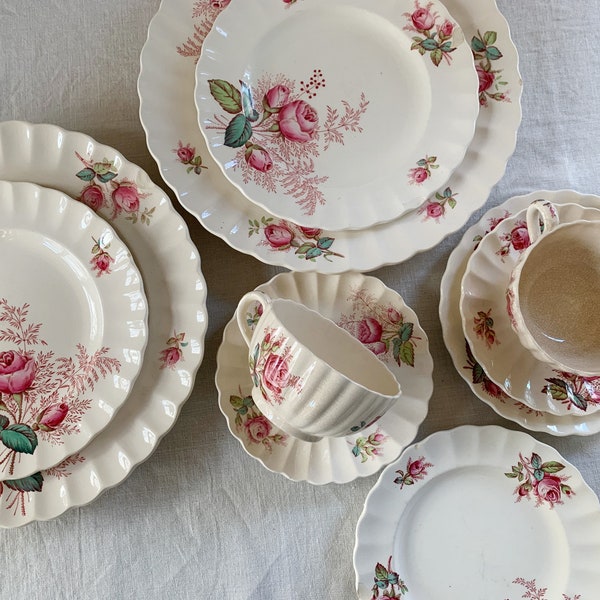 Chippy, Shabby Chic Dinnerware Set for 2, Spode Dubarry