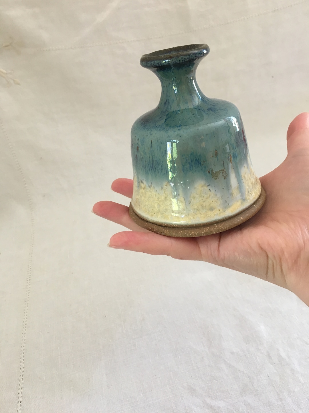 Alatoria Studio Pottery Blue Drip Glaze Art Vase - Etsy