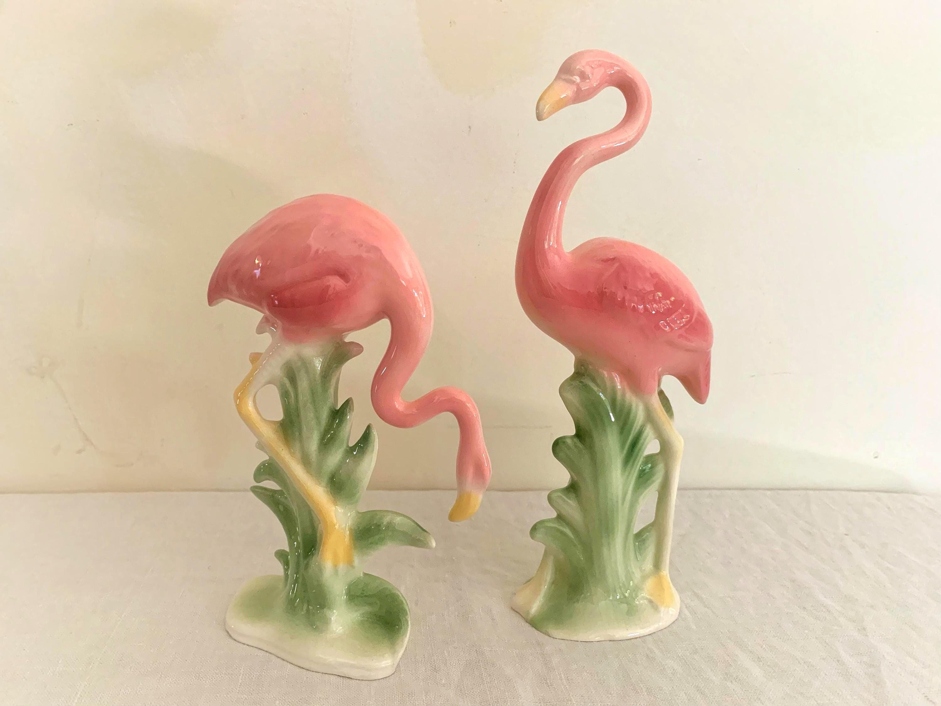 Vintage Porcelain Flamingo Figurine - Etsy