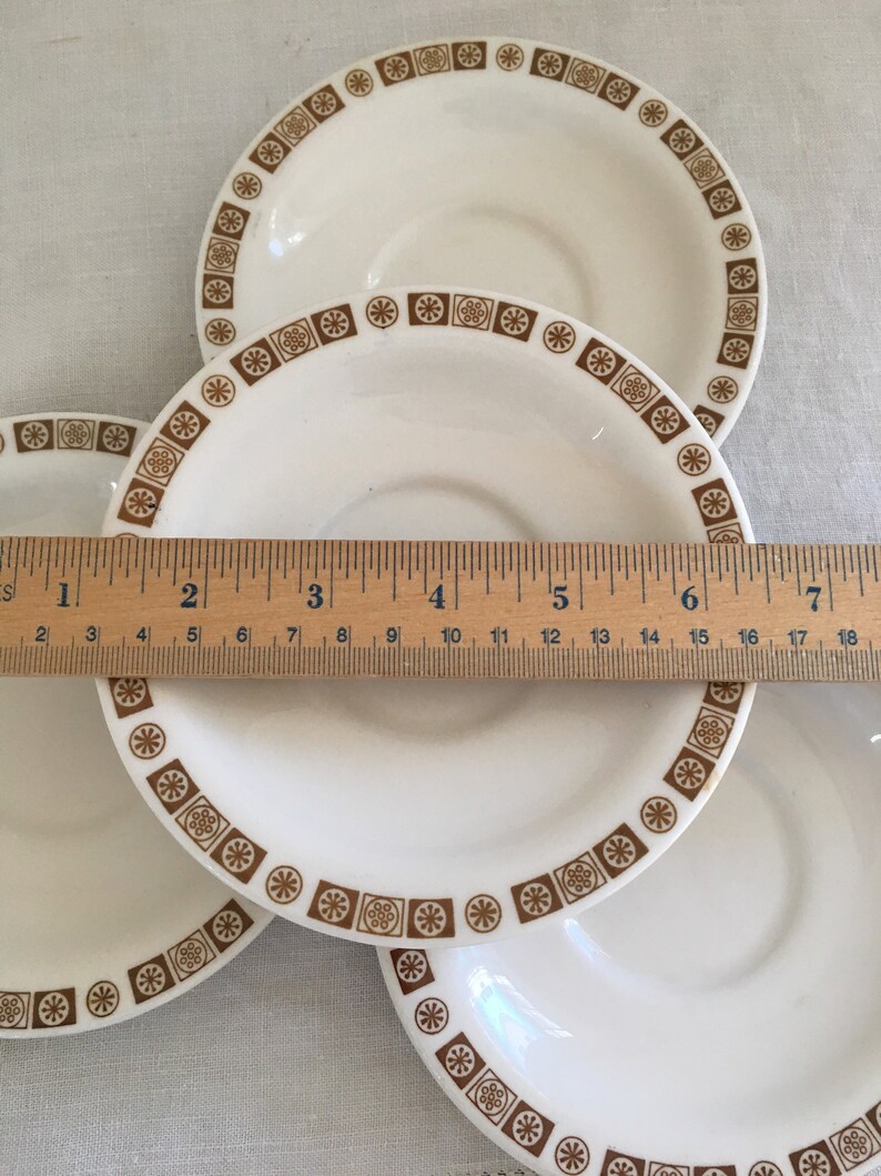 Atomic Brown Buffalo China Restaurant Ware Set of Retro Plates
