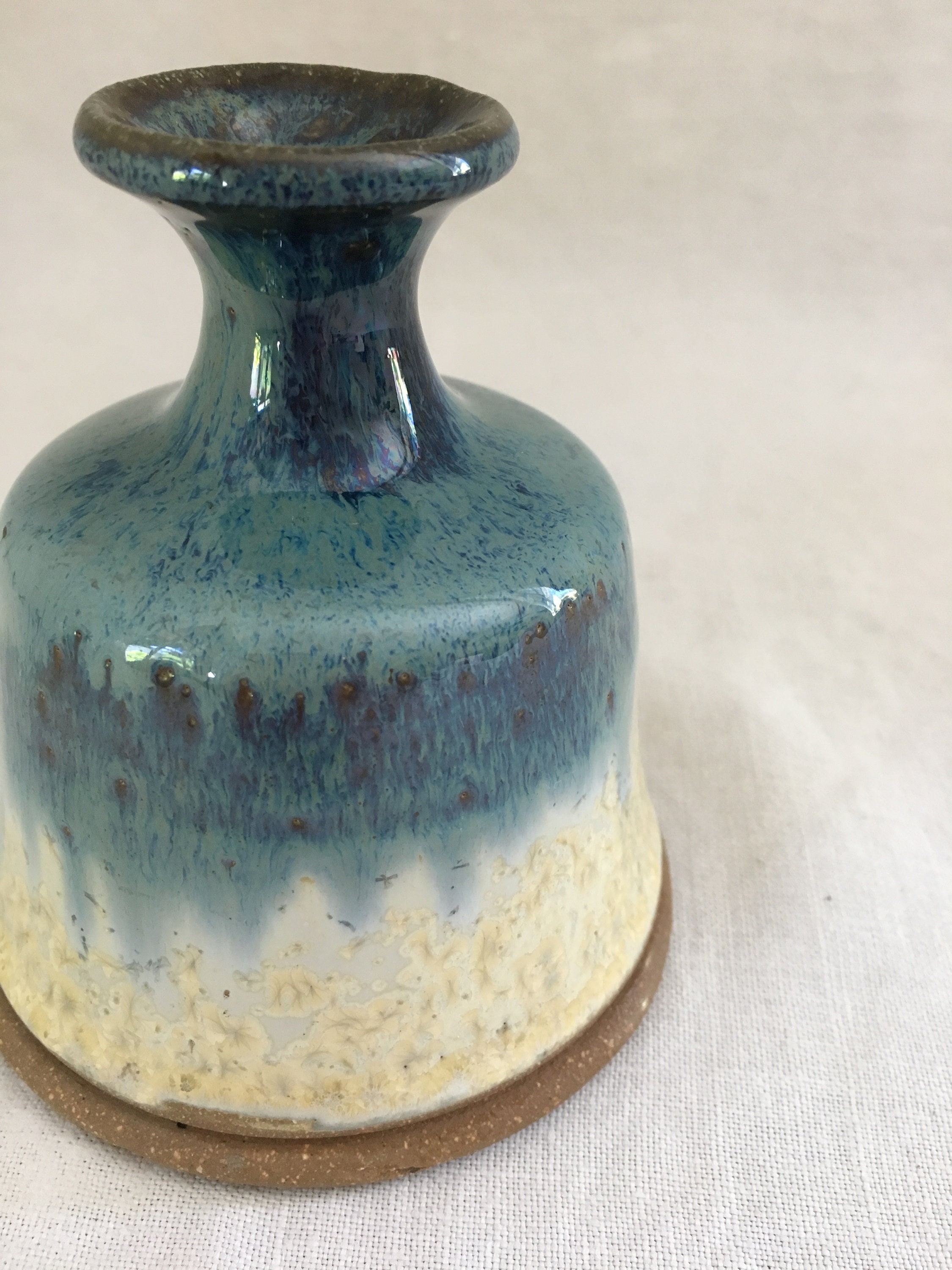 Alatoria Studio Pottery Blue Drip Glaze Art Vase - Etsy