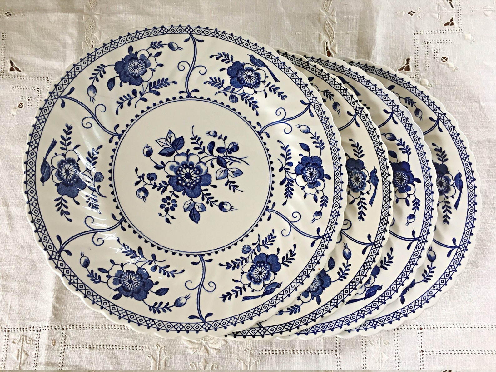 Johnson Brothers Indies Blue Dinner Plates Dinnerware Set of Etsy