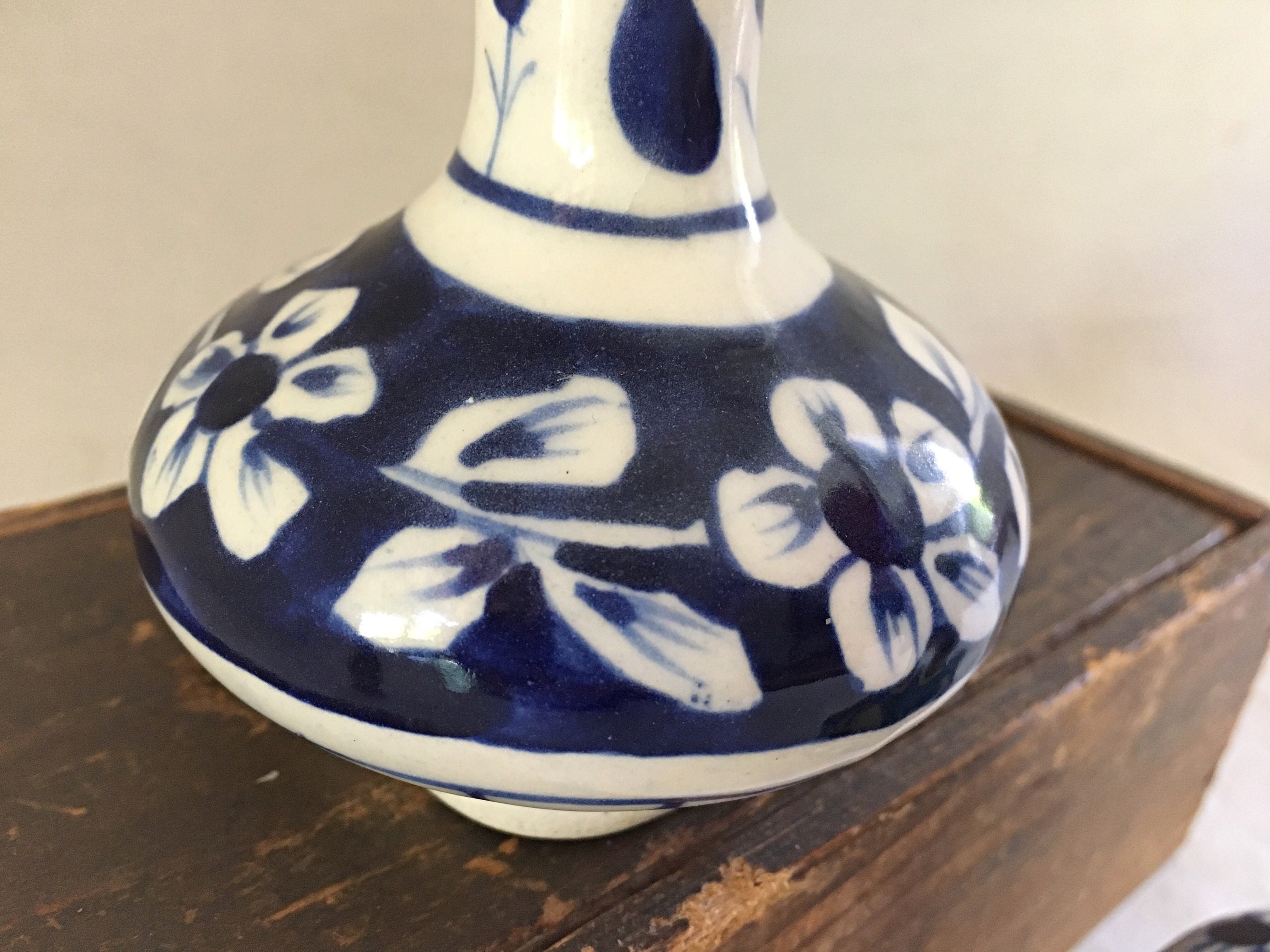 Blue Ceramic Bud Vases Matching Pair Studio Pottery Etsy