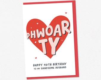 Funny 40th Birthday Card for Husband or Boyfriend