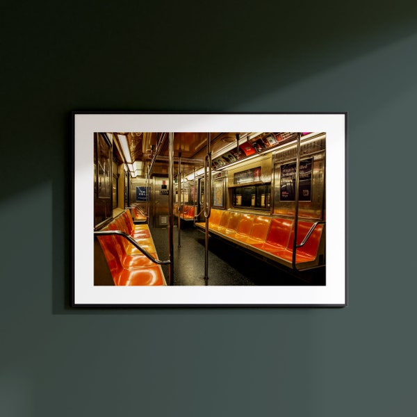New York Subway Train Interior Print, Subway Car Interior, New York Print, Wall Art, Poster, Wall Decor, Digital Download, Digital Prints