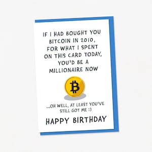 Funny Bitcoin Birthday Card