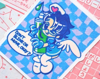 Kawaii Nurse Angel Meena-chan Matte Vinyl Sticker