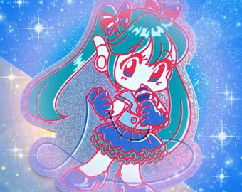 Retro Pop Idol Hatsune Miku Rainbow Sparkle Sticker