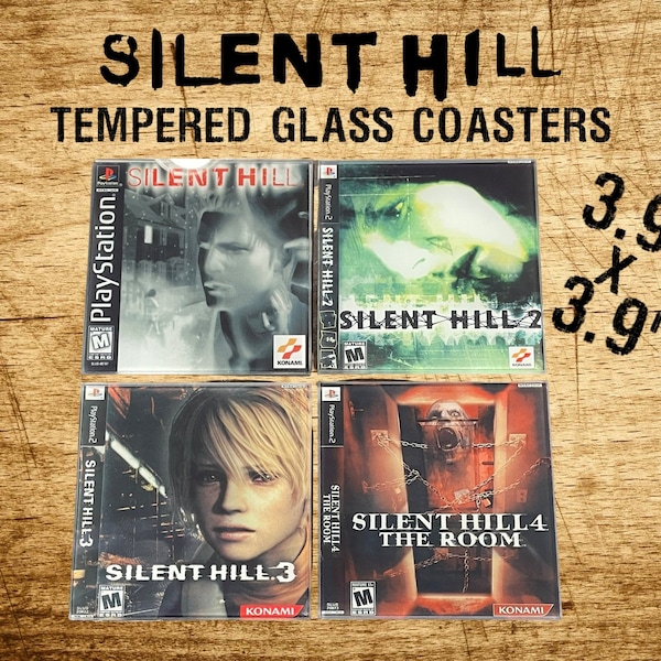 Silent Hill Glass Coaster Set - Premium Tempered Glass Coasters - PlayStation - Unique Gift Idea - Choose Your Own and Customize