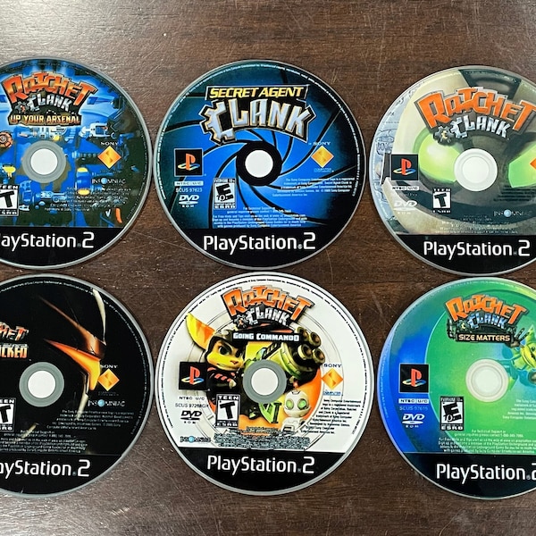 Ratchet and Clank Glass Coasters - PlayStation 2 - Going Commando, Up Your Arsenal, Secret Agent Clank, Size Matters, Deadlocked- Great Gift