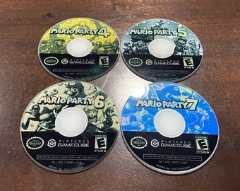 Mario Party Gamecube Disc Coasters - Tempered Glass- Mario Party 4, Mario Party 5, Mario party 6, Mario Party 7, Gift Set or Choose Your Own