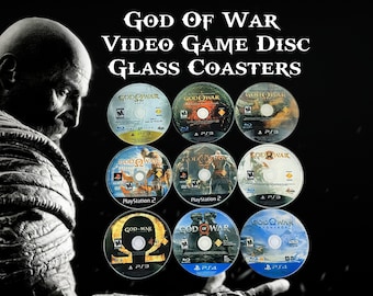 God of War Video Game Glass Coasters - PlayStation 2, PlayStation 3, PlayStation 4, Choose Your Own Set , Gift For Video Game Players