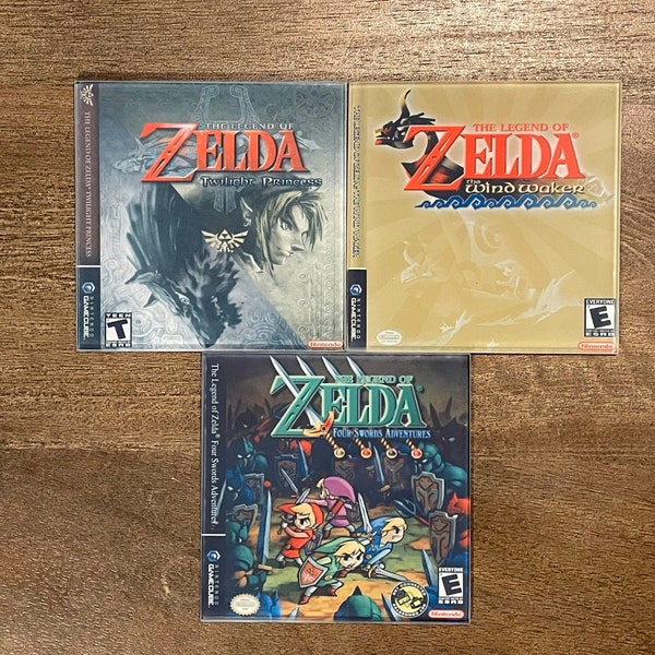 The Legend of Zelda Gamecube Coasters - Wind Waker - Twilight Princess - Four Swords Adventure - Tempered Glass Set - Perfect Gift for Fans