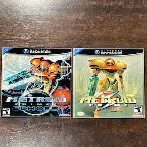 Metroid Prime Gamecube Premium Glass Coasters - Metroid Prime 1, Metroid Prime 2 Echoes, Nintendo Gamecube Box Art Inspired