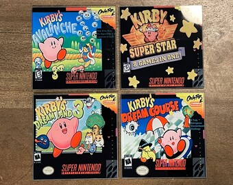 Kirby Super Nintendo Coaster Set – Tempered Glass, Retro Gaming