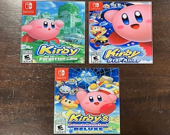 Kirby Video Game Coasters  - Nintendo Switch - Tempered Glass Gamer Gift Set - Choose Your Own!