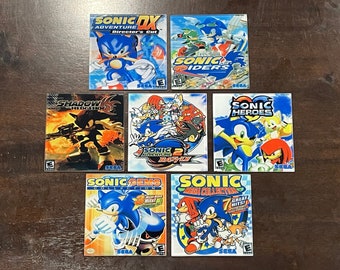 Sonic Gamecube Glass Coasters -  Sonic Adventure DX, Sonic Riders, Shadow the Hedgehog, Sonic Adventure 2 Battle, Sonic Heroes, Sonic Gems
