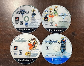 Kingdom Hearts Tempered Glass Coasters – Gamer Gift, Game Disc Art