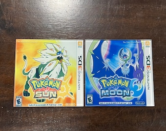 Poke Gamer Glass Coasters - Sun and Moon - Unique Gift Idea for Gamers, Boyfriends, and Retro Gamers - Select Your Own Set