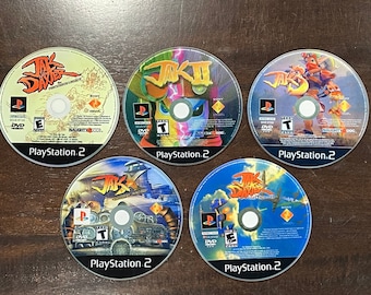 Jak and Daxter PlayStation 2 Glass Coasters - The Precursor Legacy, Jak II, Jak 3, Jak X Combat Racing, The Lost Frontier, Choose Your Own