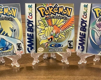 Pokemon Gamer Glass Coasters – Gold, Silver, Crystal Gameboy Art