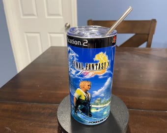 Final Fantasy X 12 Oz Tumbler - PS2 Game Art, Gamer Gift