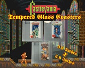 Castlevania NES Video Game Glass Coaster Set- Castlevania, Simon&#39;s Quest, Draculas Curse - 8-bit Retro Horror Coaster - pick your own