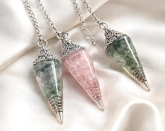 Kristallpendel für Wahrsagung, Pendel für Wahrsagung, Wicca-Pendel, Hexenwerkzeug, Heilkristall, Reiki-Chakra-Pendel, spirituelles Geschenk