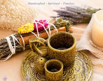 4-in-1 Ceramic Incense Burner / Sage Bundle Burner , Palo Santo, Incense Burner / Meditation / Pagan Altar  / Housewarming  Gift