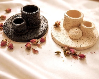 Mini Weihrauch Set, kleines Altar Dekor, Salbei, Stöcke, Zapfen & Palo Santo Halter, spirituelles Geschenk, Meditationsritual, Kristallaltar