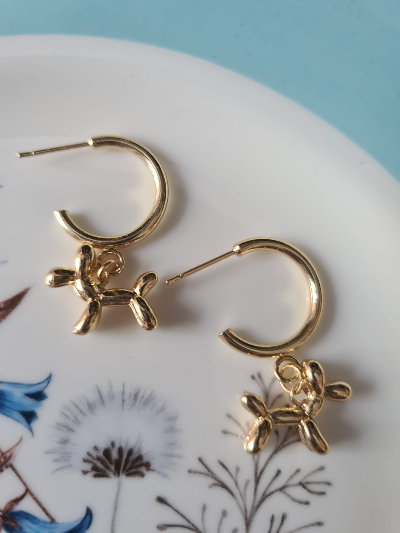 Gold Hund Welpen Ballon Ohrringe Etsy
