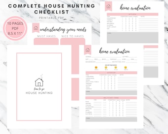 Haus Jagd Bewertungsleitfaden & Checkliste Printable PDF | Hauskäufer | Makler | Infoblatt | Erstmaliger Hauskäufer | Wunschliste