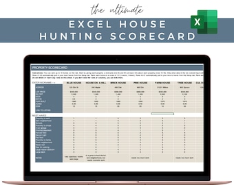 House Hunting Scorecard and Ranking Excel Spreadsheet | Home Buyer | Realtor | First Time Home Buyer | Wishlist | Must Haves