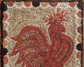 PRIMITIVE PUNCH NEEDLE PATTERN ~ /"REDWARE BIRD/"