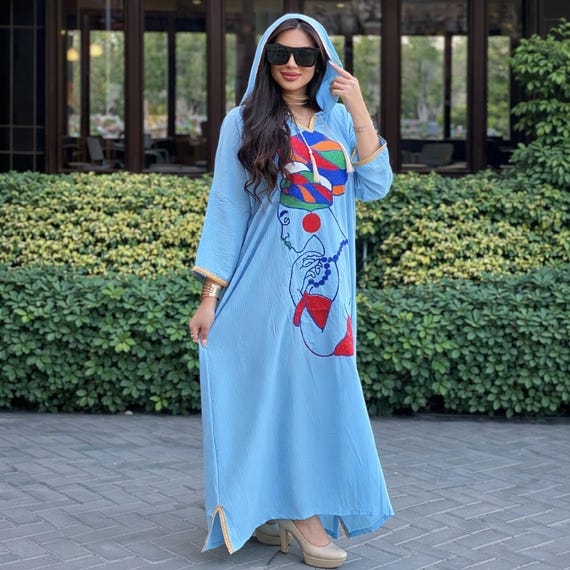chinese dress ladies Long Arabic Linen Dress 4 – Areeba's Couture
