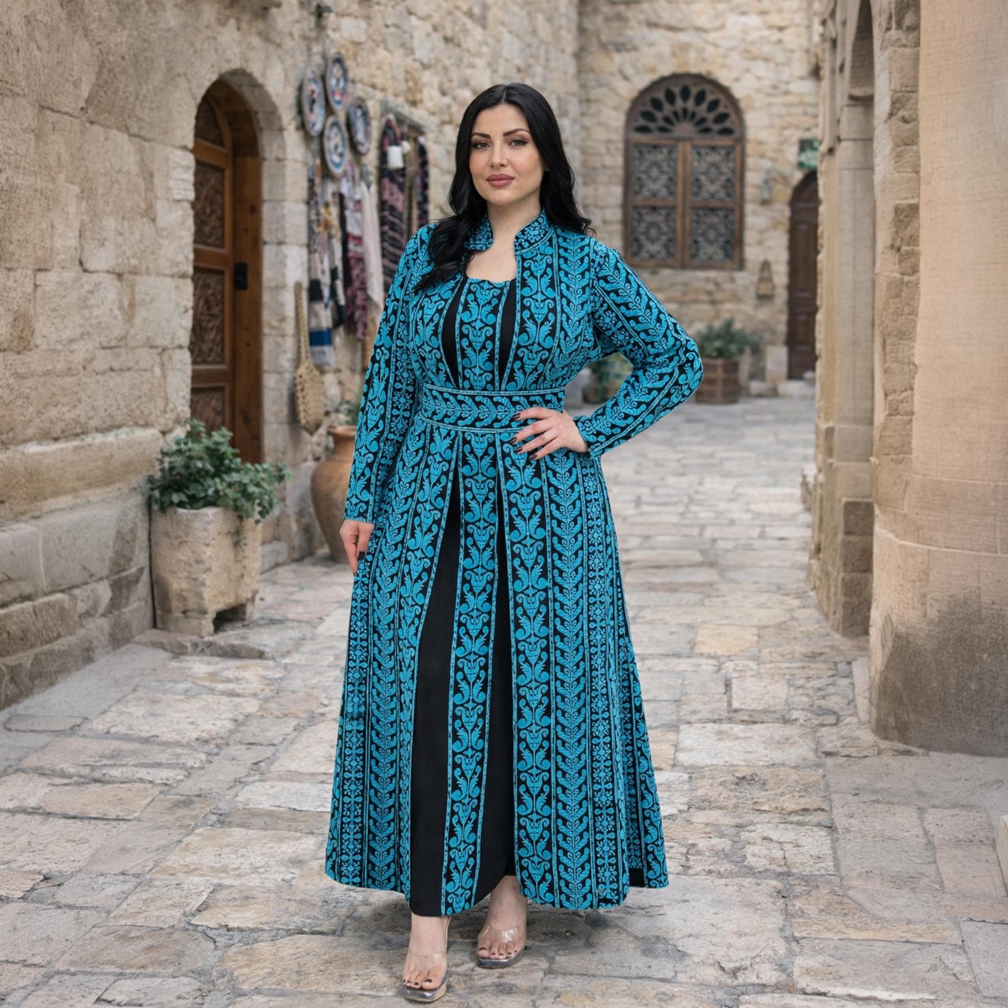 Blue Crepe Maxi Dress - Etsy