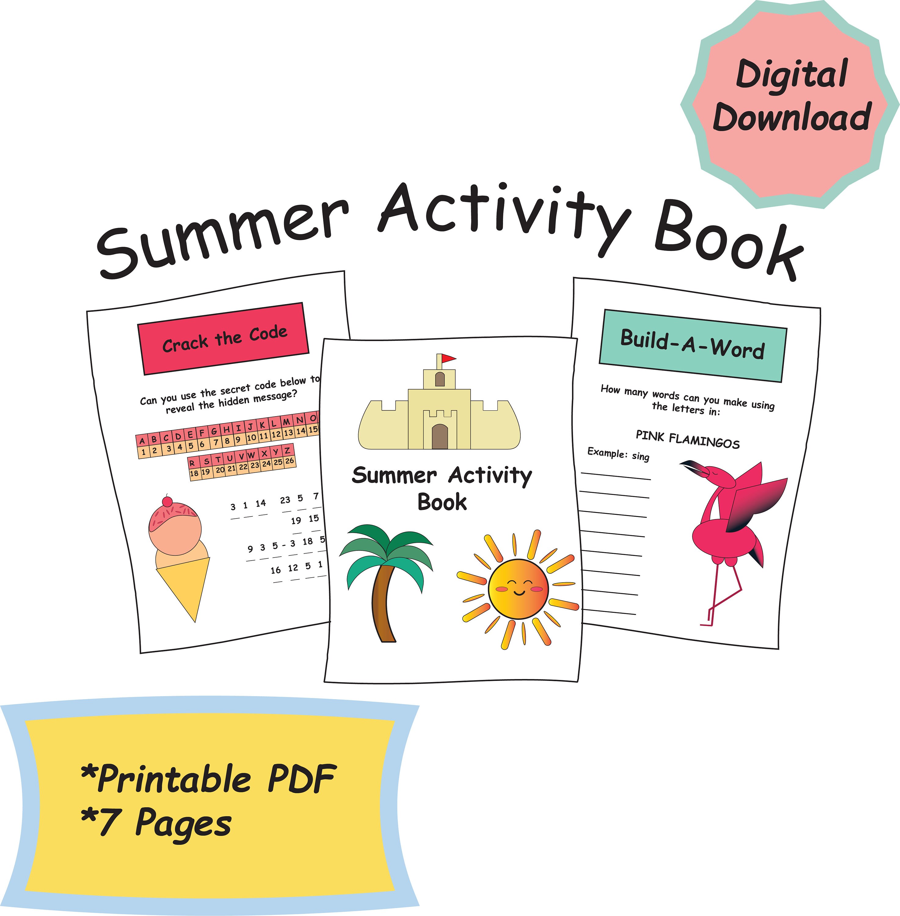 Summer Activity Book Printable PDF | Etsy