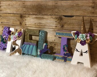 mermaid name mermaid letters mermaid decor mermaid party etsy