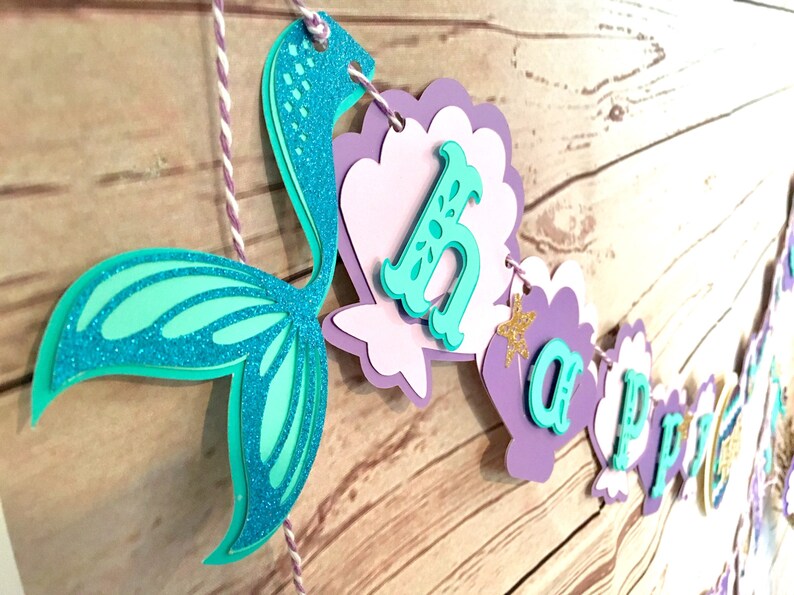 Under The Sea Birthday Banner Under the Sea Name Banner Mermaid Happy Birthday Banner Mermaid Name Banner Mermaid Party Banners