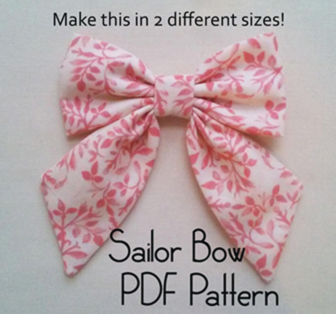 SALE Sailor Bow PDF Pattern Sewing Pattern Hair Bow | Etsy