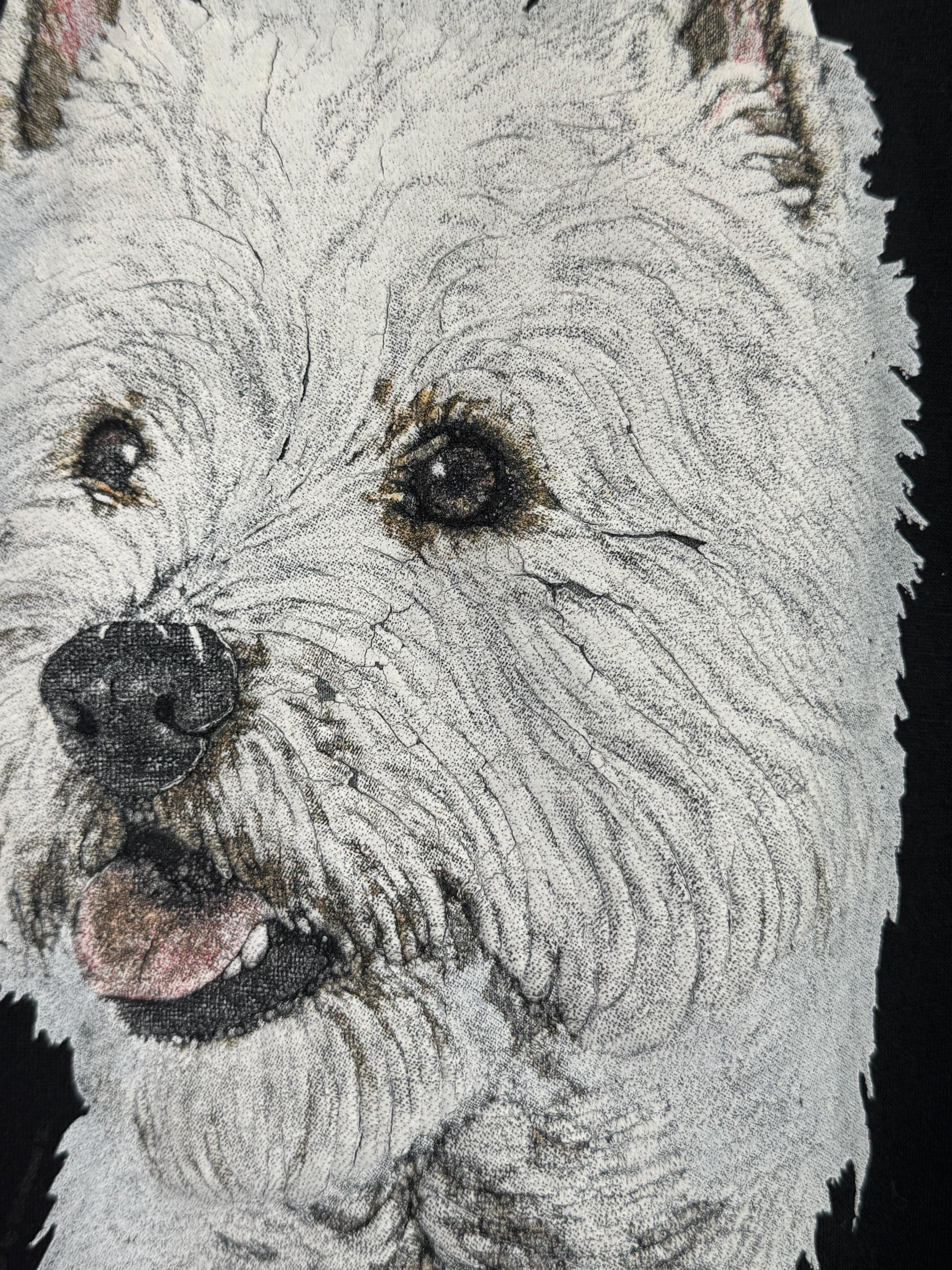 90s Vintage West Highland Terrier Westie Dog Illustration Graphic 