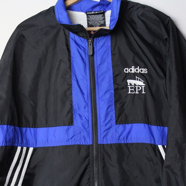 veste vintage Adidas EPI Black and Blue Windbreaker