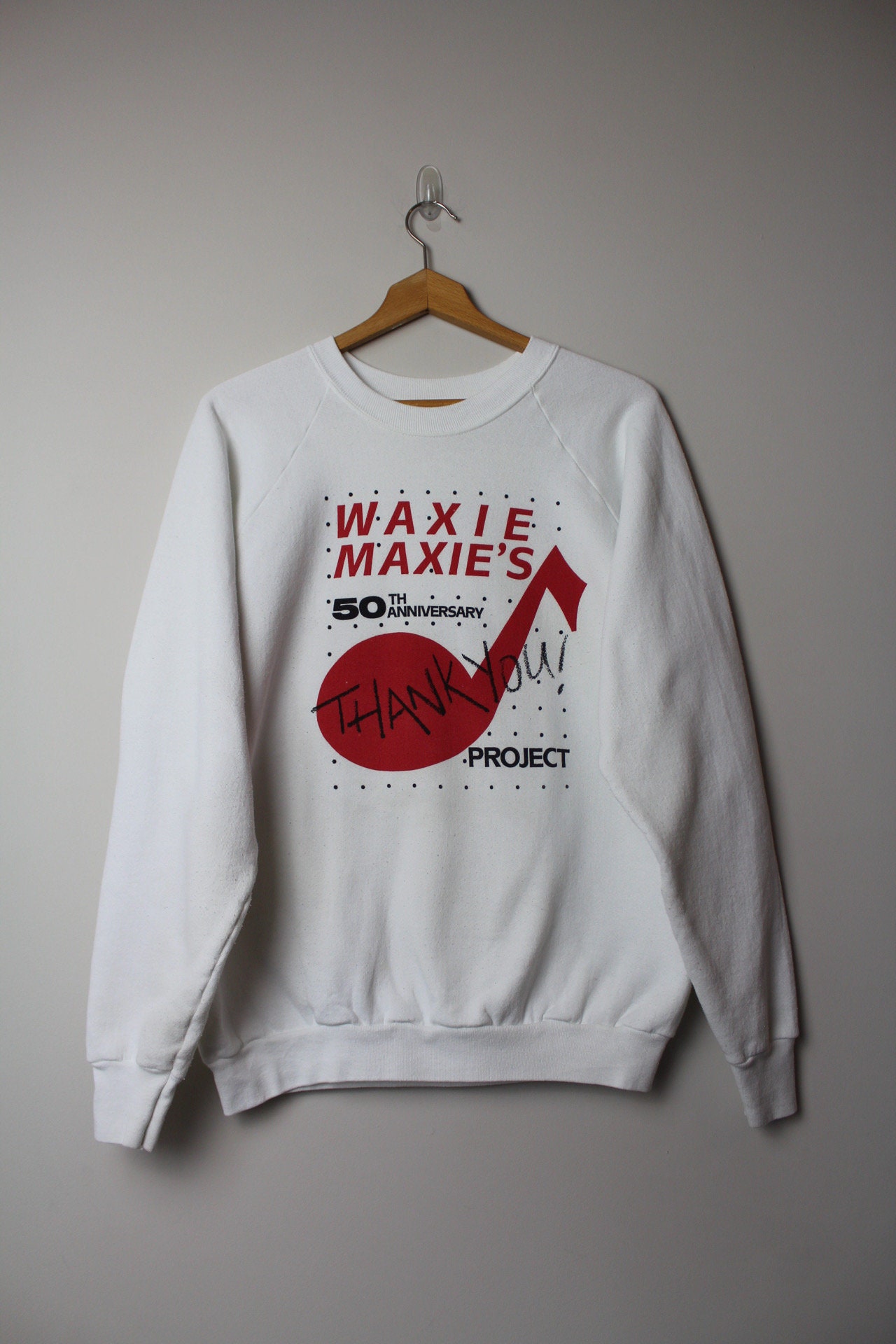 Vintage Waxie Maxie's Record Store 50th Anniversary Graphic Sweatshirt 