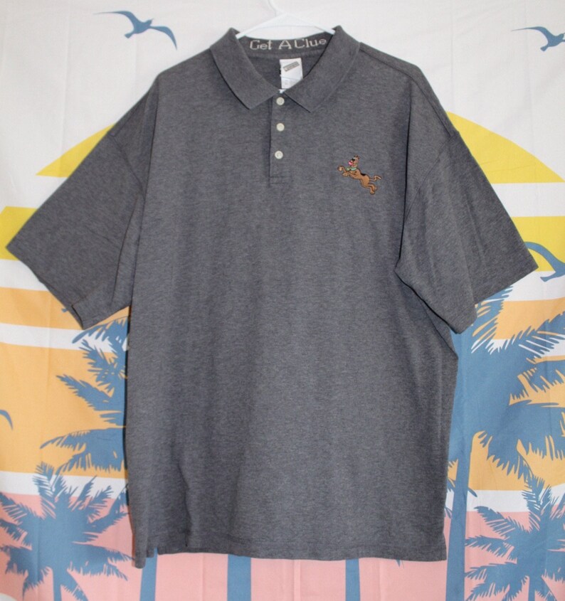 Embroidered Scooby Doo Collared Polo Shirt