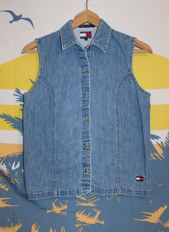 yellow jean vest