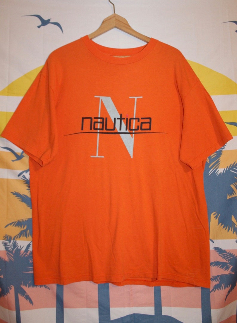 Vintage Orange Nautica Logo T-Shirt | Etsy