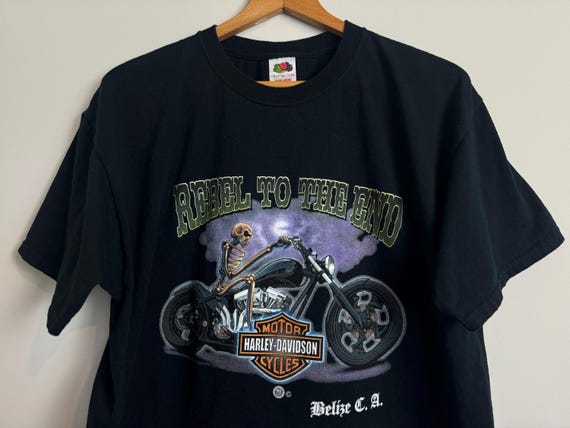 Vintage Harley-davidson Motorcycles Rebel to the End Belize 