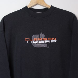 Vintage Clemson Universität Tigers Logo Grafik Sweatshirt