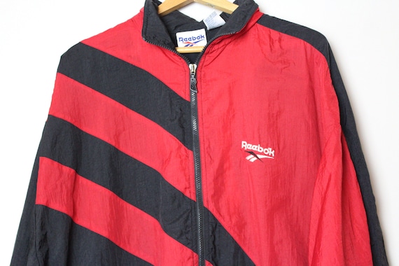 Vintage Reebok Red and Black Striped 