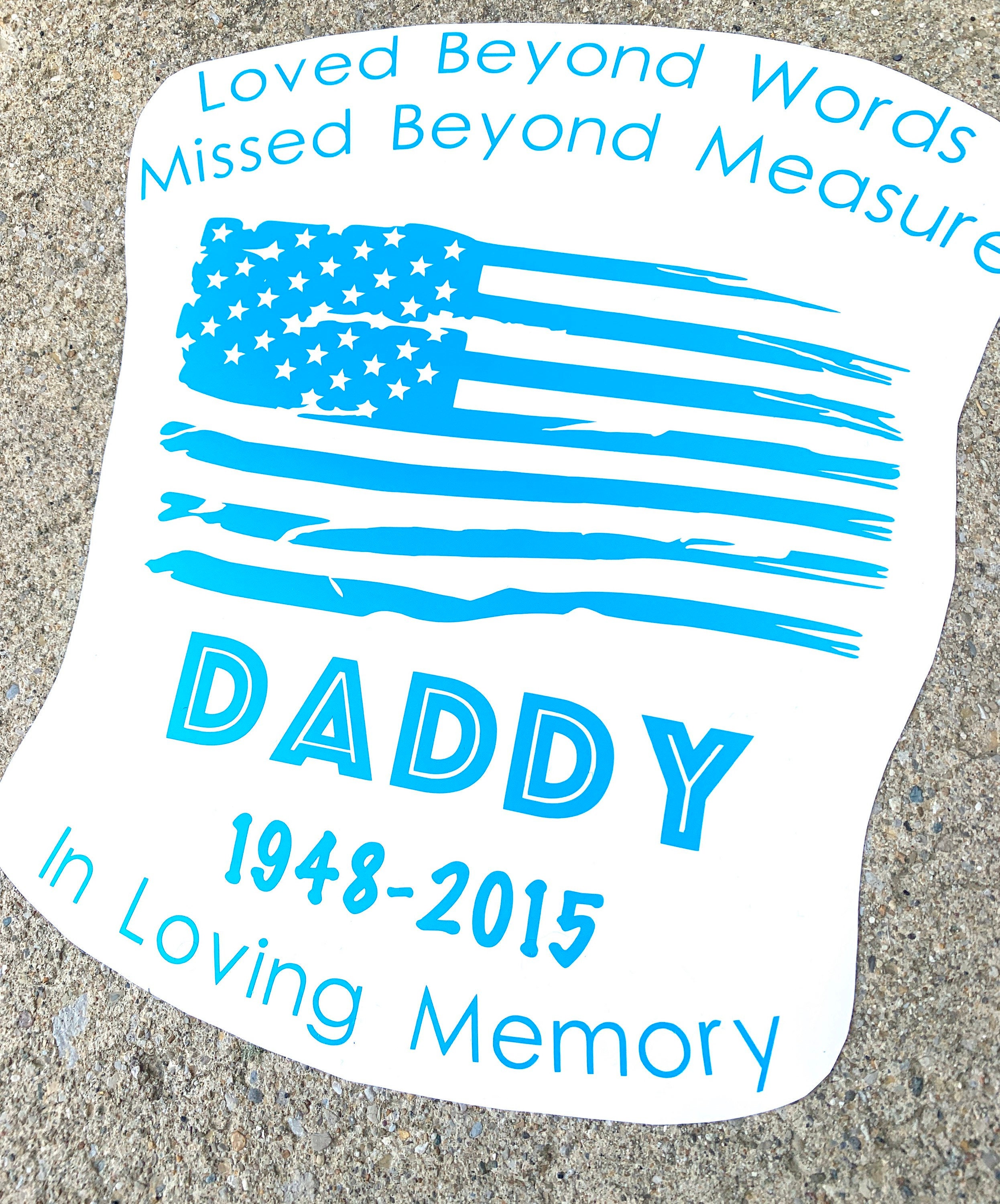 Love the lost memorial rememberance custom name window stickers